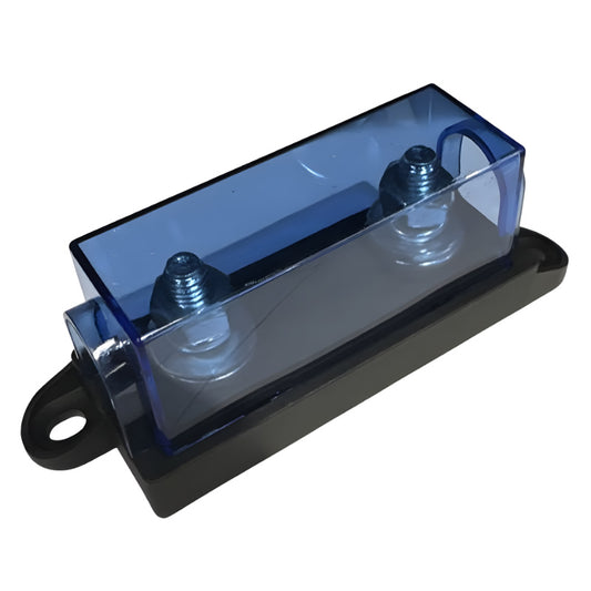 MEGA Inline Fuse Holder Clear Blue – High‑Current DC