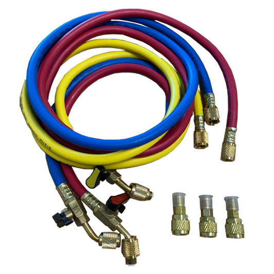 Charging hose (ball valve) R410a, 3x60" with 2 adapters